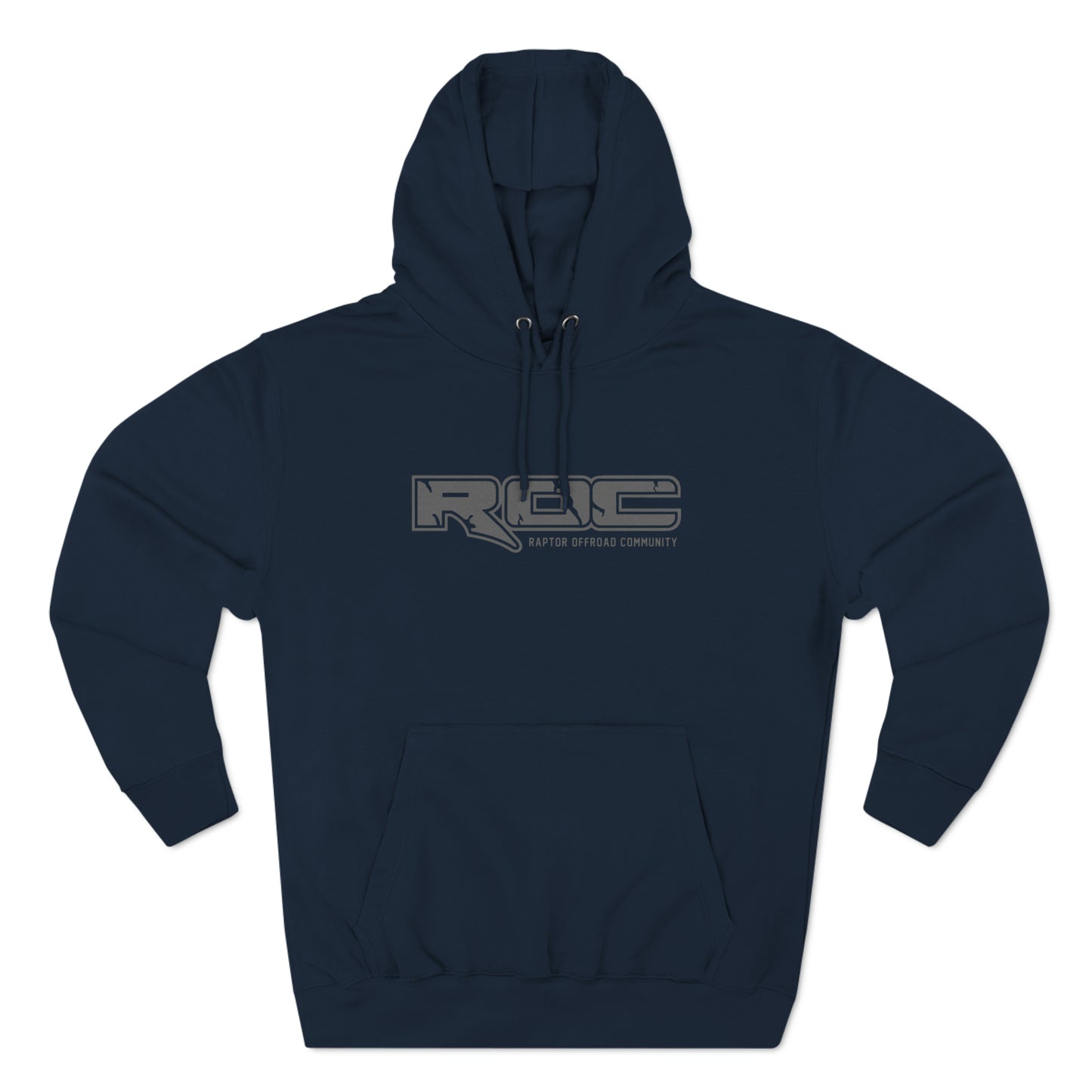 Navy Fleece Hoodie (Grey Logo Front)