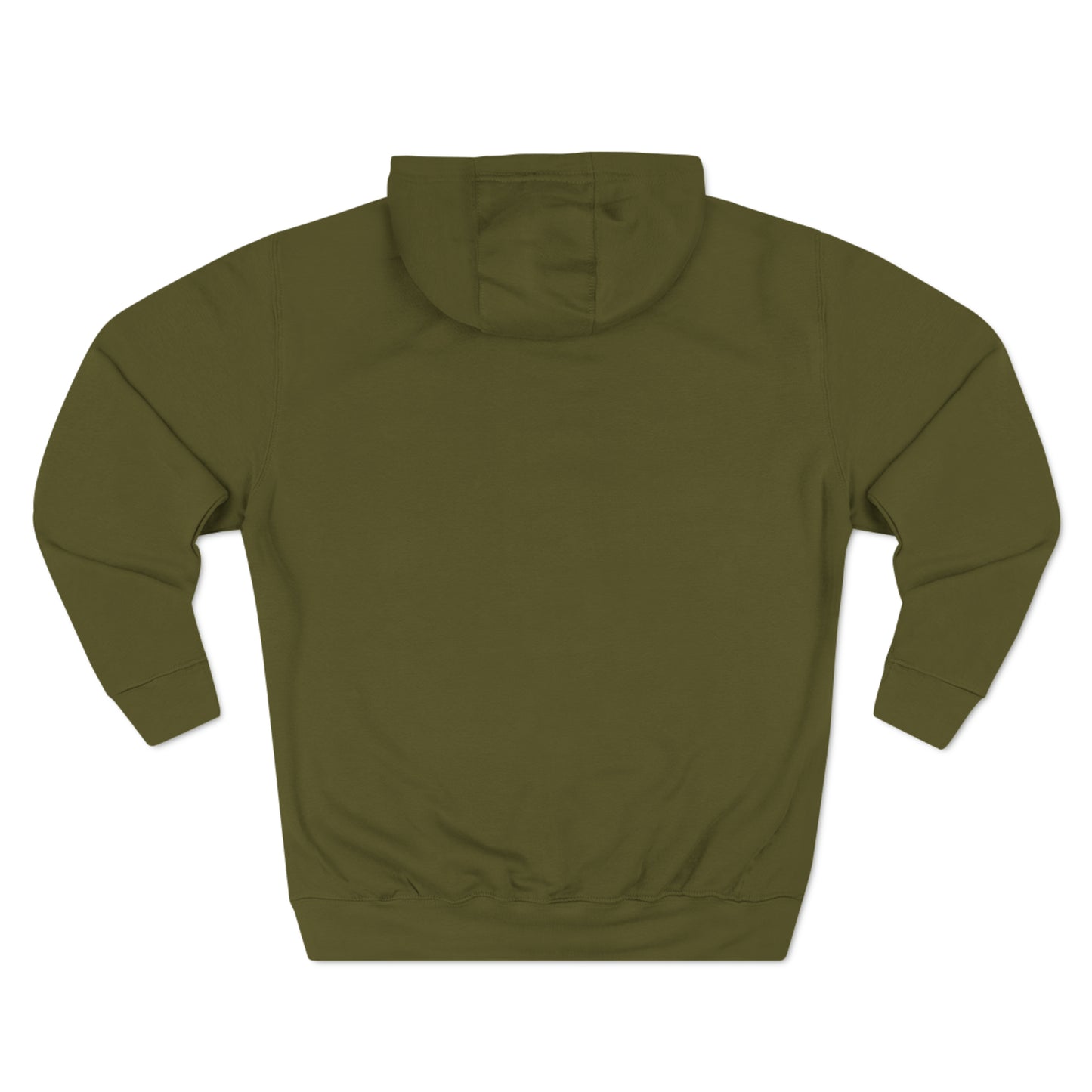 Olive Green Fleece Hoodie (Black Logo Front)