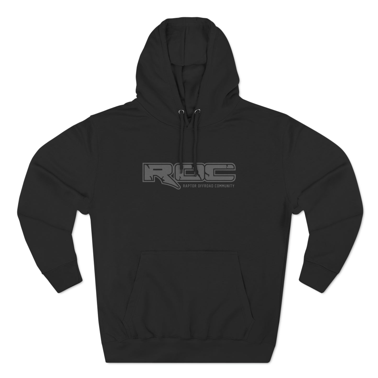 Black Fleece Hoodie (Grey Logo Front)