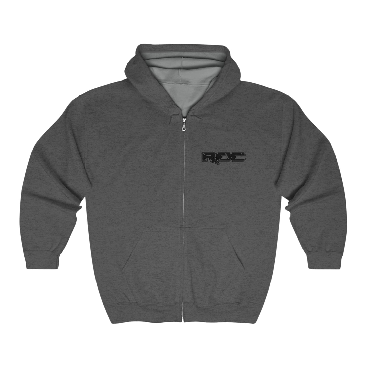 Full Zip Hooded Sweatshirt (Black Logo Front/Back)