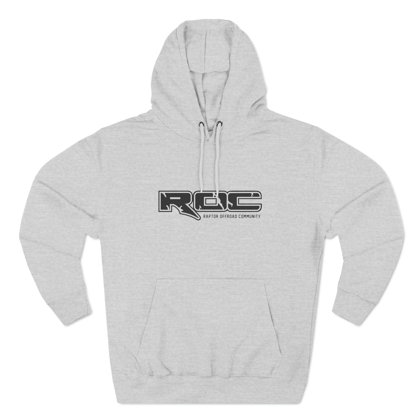 Grey Fleece Hoodie (Black Logo Front)