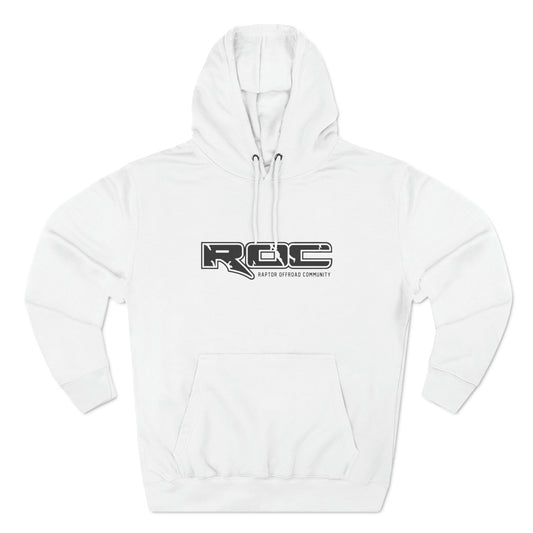 White Fleece Hoodie (Black Logo Front)